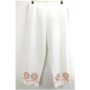 R & K Petite Womens 12P Pants Capri Linen Blend